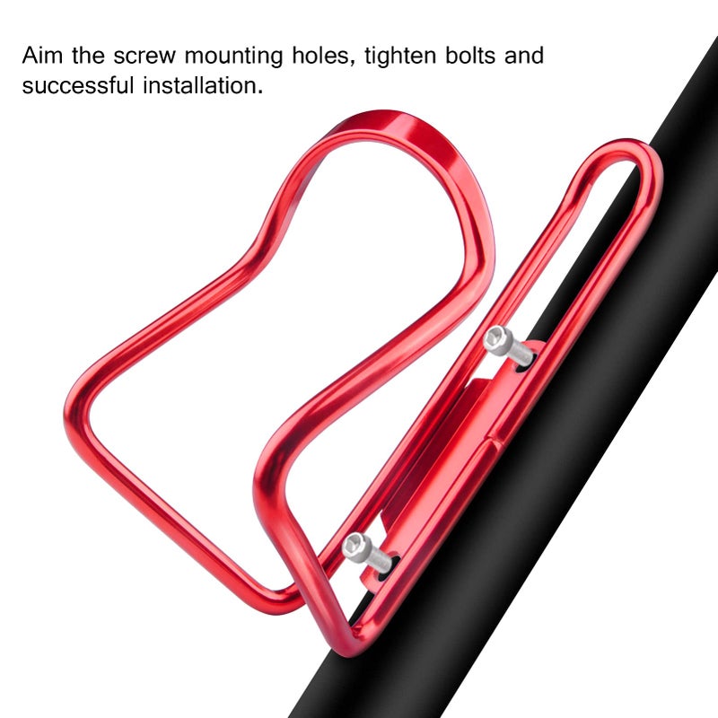 FiveBox Bike Water Bottle Cage, 1Pack Cycling Bicycle Water Bottle Cage Holder Bracket for Mountain Bike MTB Road Bike, Bike Accessories, Made of Lightweight Aluminum Alloy (Red) - Image 5